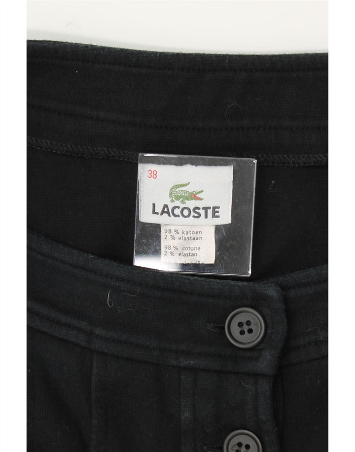 LACOSTE Womens A-Line Skirt Size 38 Medium W28  Black Cotton Vintage Lacoste and Second-Hand Lacoste from Messina Hembry 
