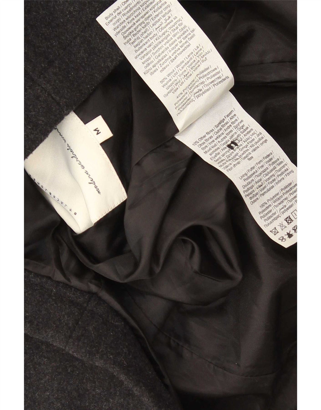 Płaszcz męski Jack & Jones UK 38, średnia czarna wełna
