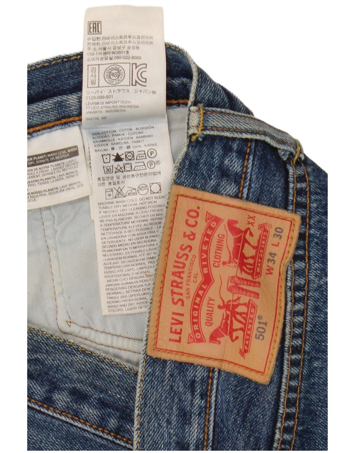 Męskie jeansy Levi's 501 Straight W34 L26 Niebieskie bawełniane