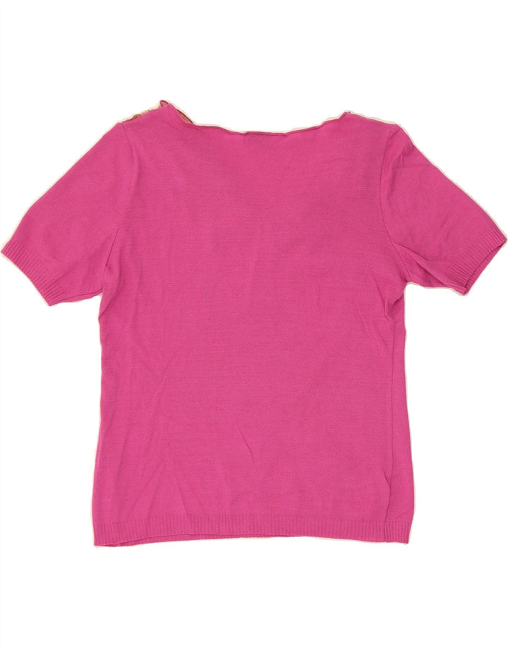 ST. GEORGES Womens Front Tie Blouse Top IT 44 Medium Pink Floral Viscose Vintage St. Georges and Second-Hand St. Georges from Messina Hembry 