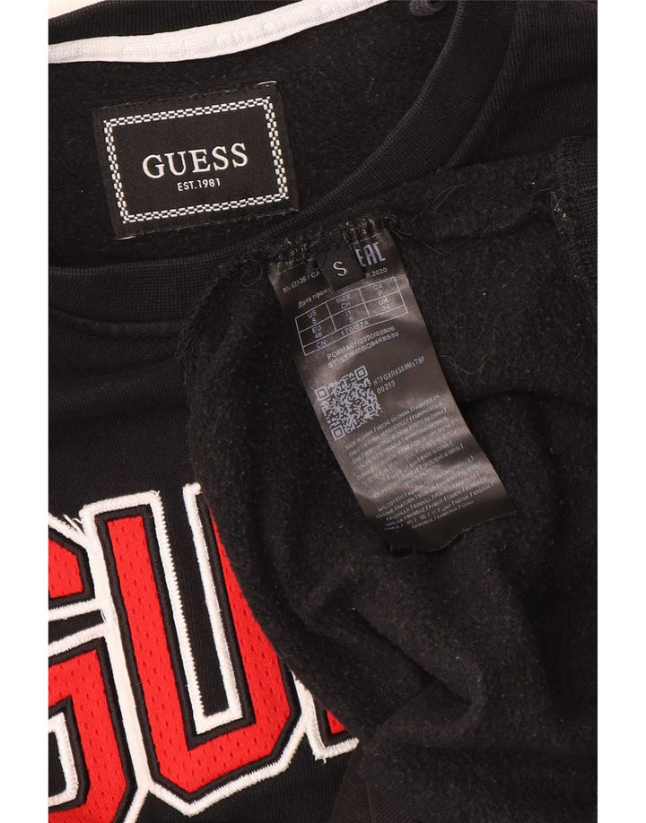 Męski sweter Guess z grafiką UK 34, mały, czarny, bawełniany
