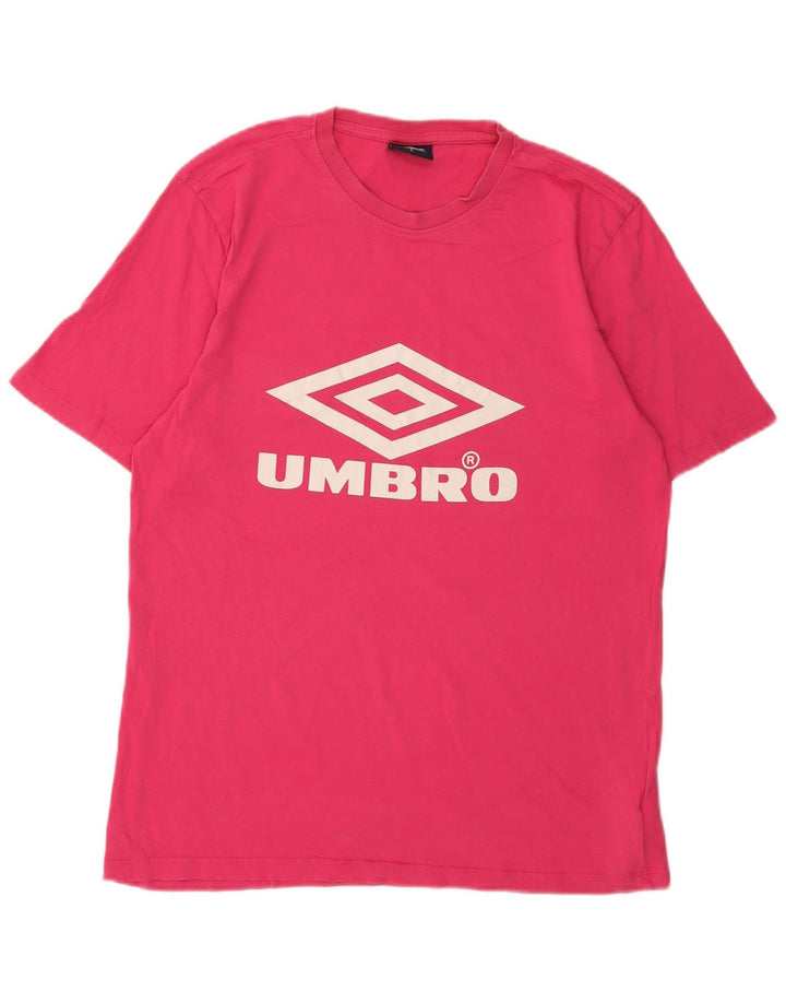 Męski T-shirt z grafiką Umbro, duży, różowy, bawełniany