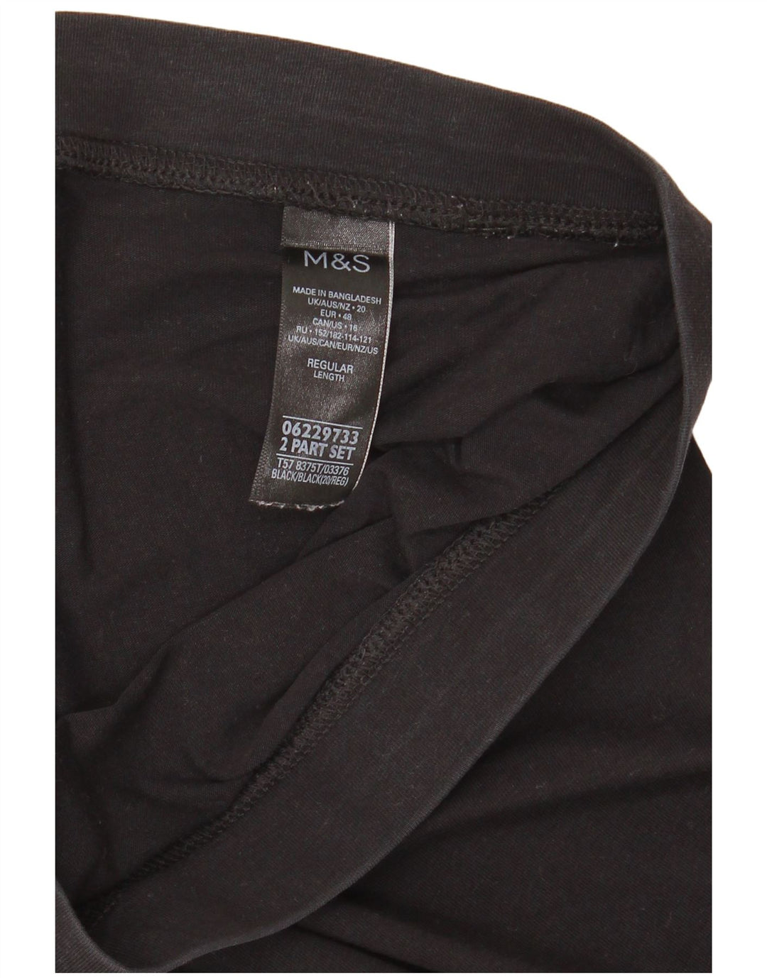 Legginsy damskie Marks & Spencer UK 20 2XL, czarne, bawełniane