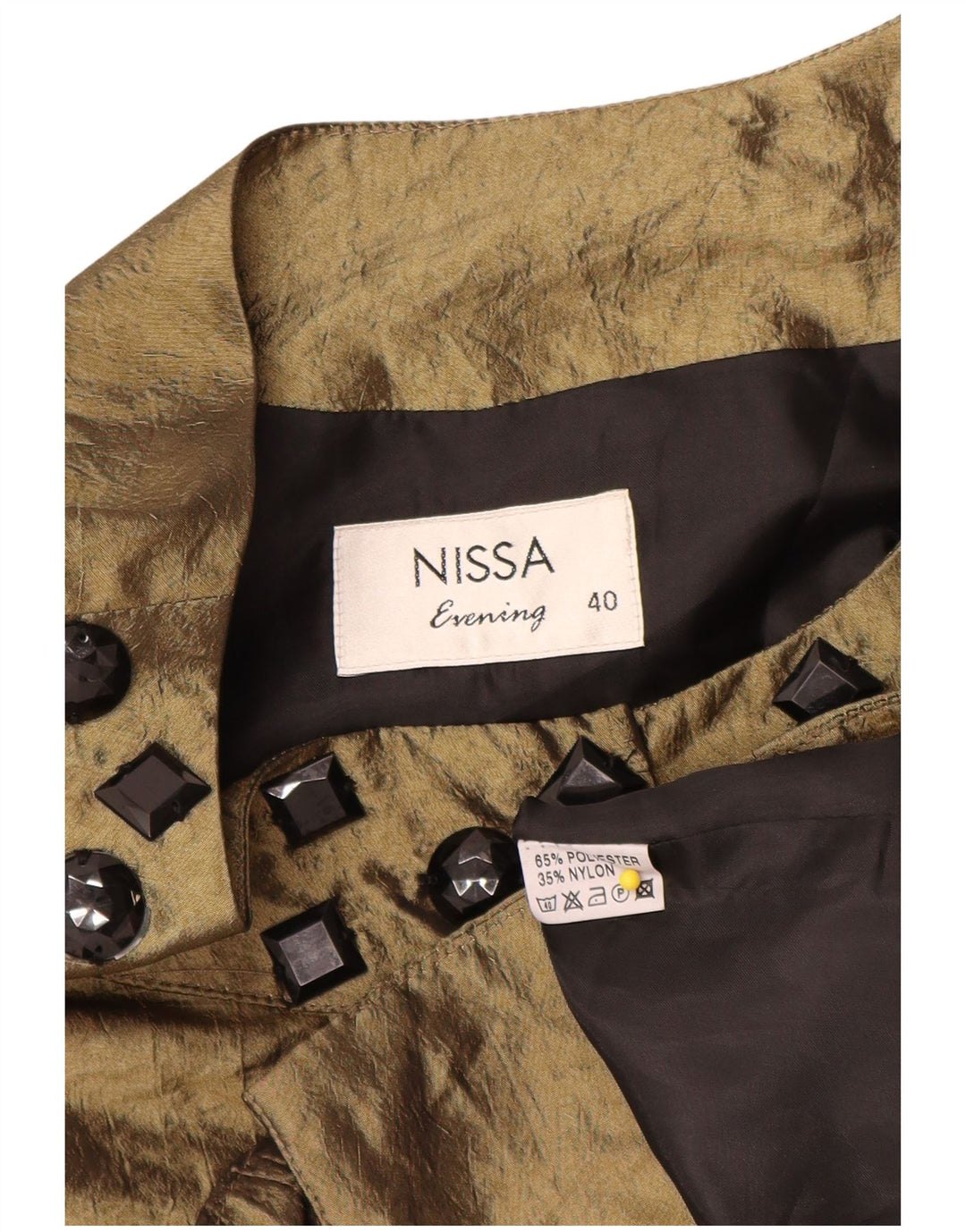 Damski top bolerko z rękawem 3/4 Nissa, EU 40, średni poliester khaki