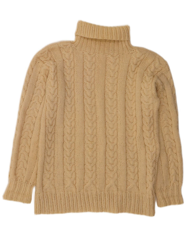 Sweter damski VINTAGE z wywijanym dekoltem UK 14, duży w kolorze złamanej bieli