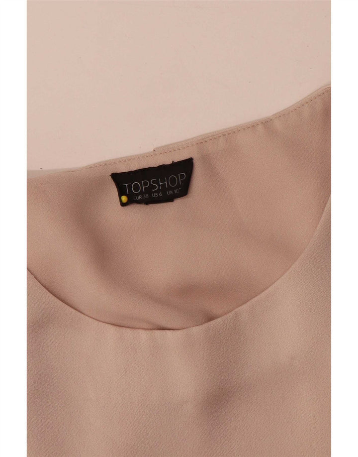Damska bluzka oversize Topshop Top UK 10, mała, beżowa, poliester
