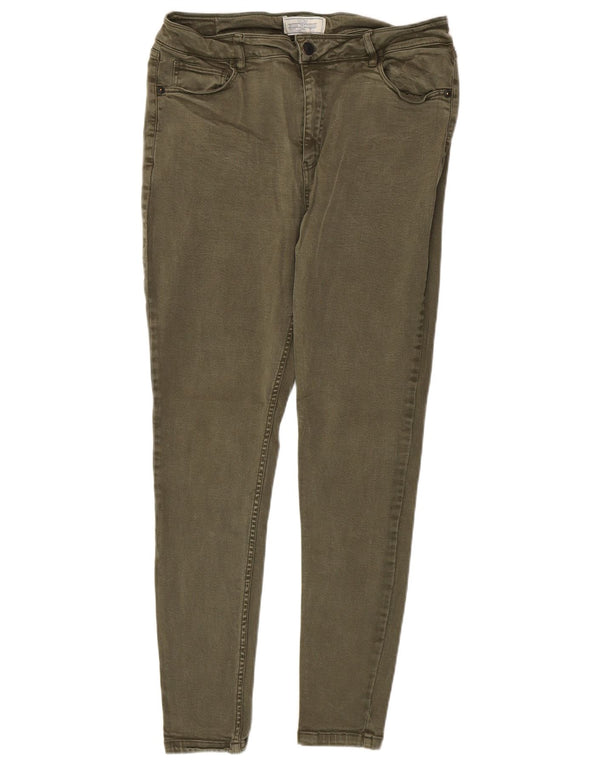 Damskie jeansy Jeggings Fat Face Harlow z wysokim stanem UK 14, duże W34 L28 Khaki