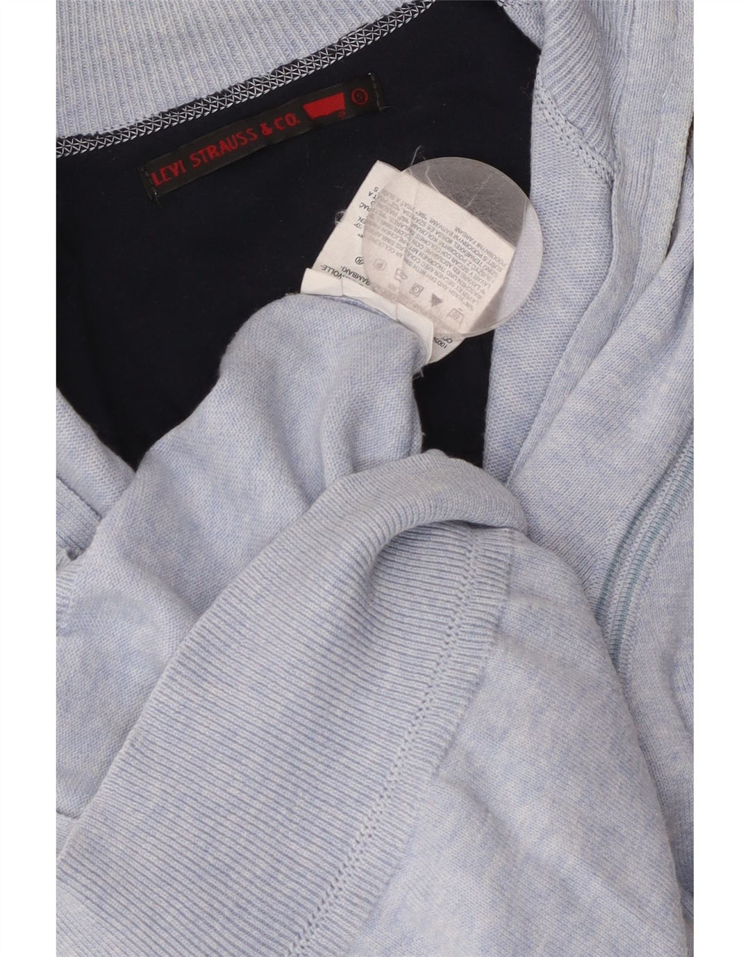 Damski sweter rozpinany LEVI'S UK 10 Small, niebieski, bawełniany