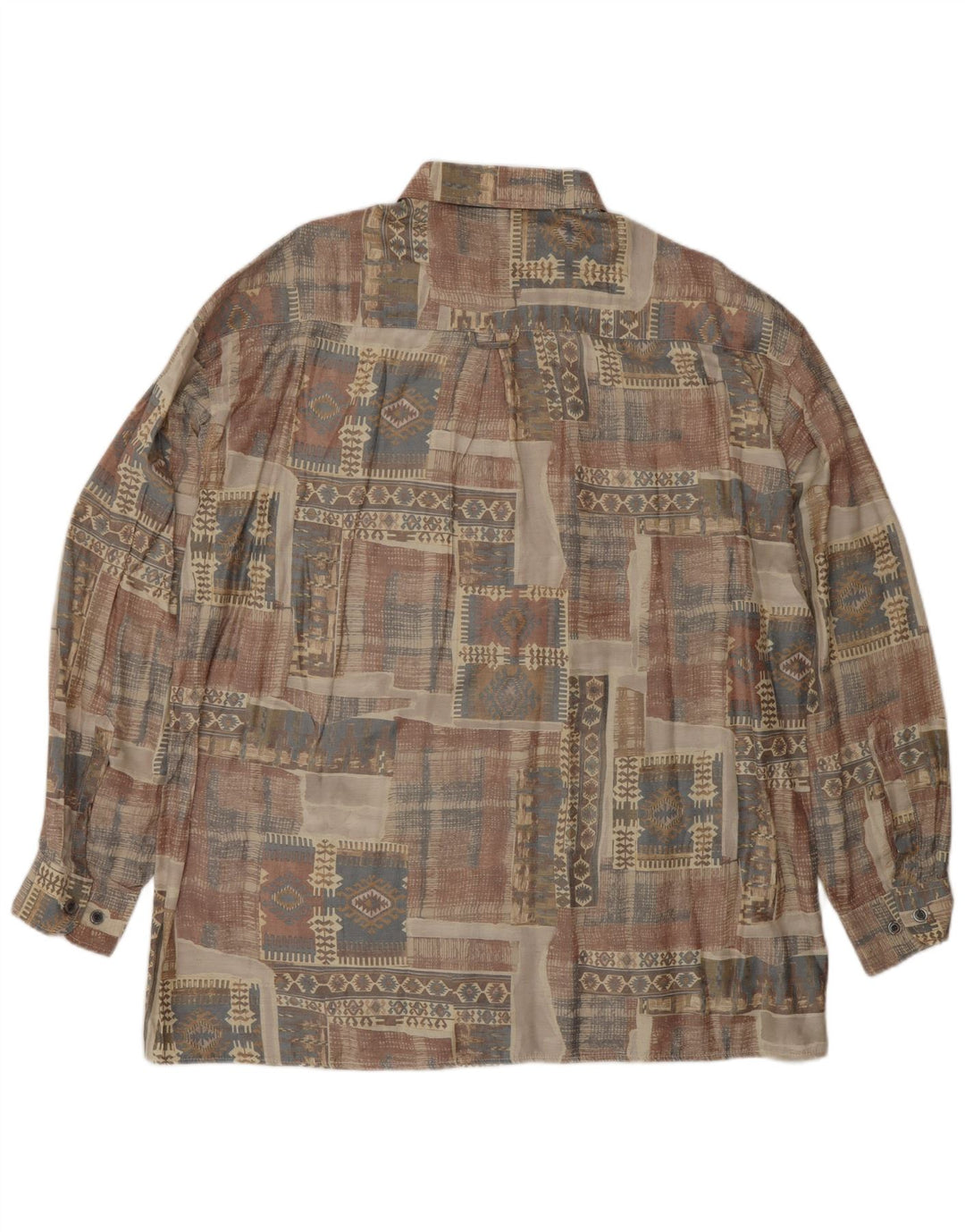 ANGELO LITRICO Koszula męska Rozmiar 43/44 XL Beżowa Geometryczna Wiskoza Aztec