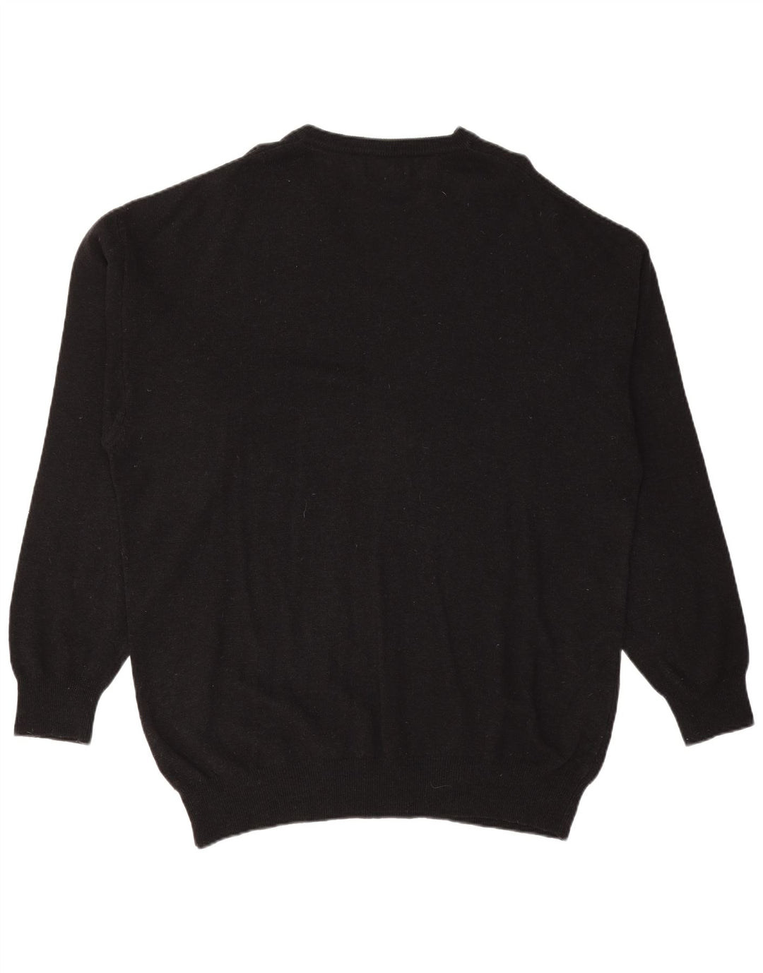 Męski sweter KAPPA z dekoltem w kształcie litery V, XL, czarna wełna
