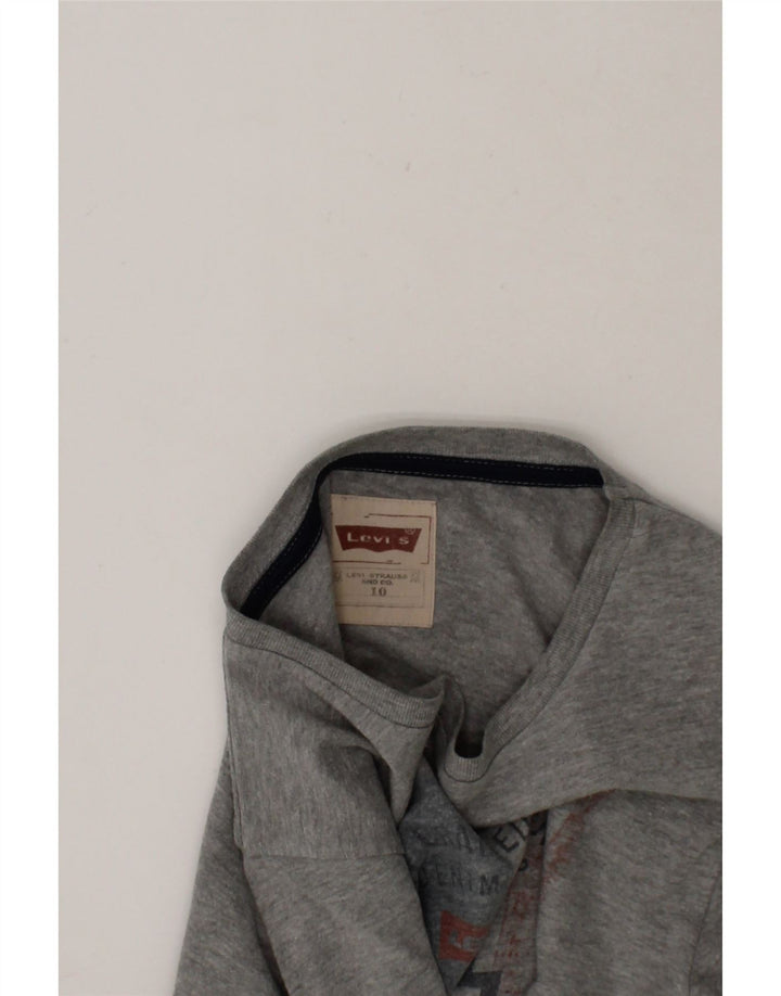 LEVI'S Boys Graphic Top Long Sleeve 9-10 Years Grey Cotton Vintage Levi's and Second-Hand Levi's from Messina Hembry 