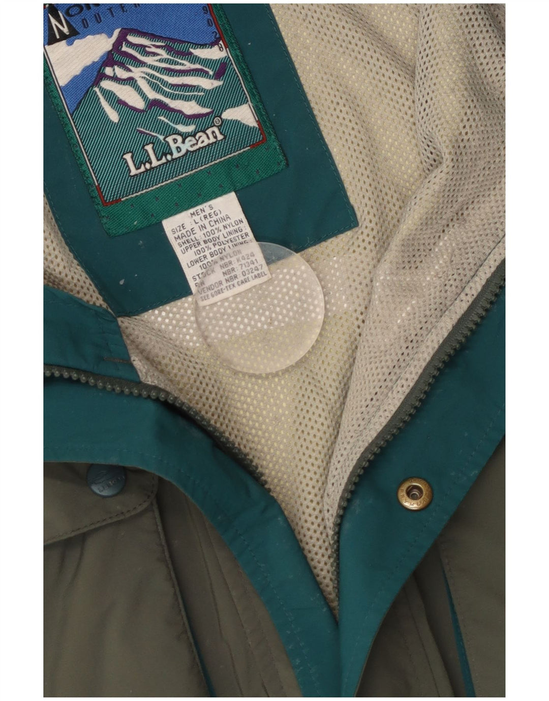 Męska kurtka z kapturem L.L.Bean UK 40, duża, nylon w kolorze khaki