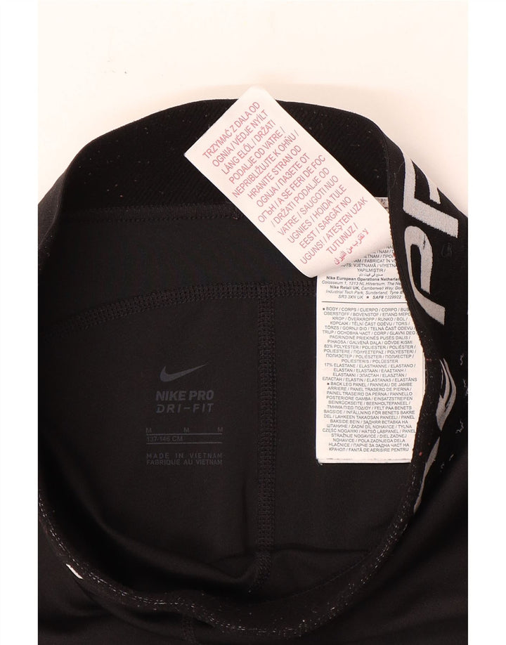 Dziewczęce legginsy Nike Dri Fit z grafiką 10-11 lat, średni czarny poliester
