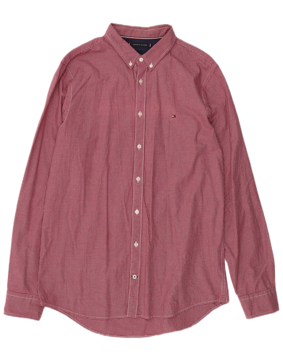 Męska koszula slim fit TOMMY HILFIGER, duża, bawełniana w czerwoną kratę