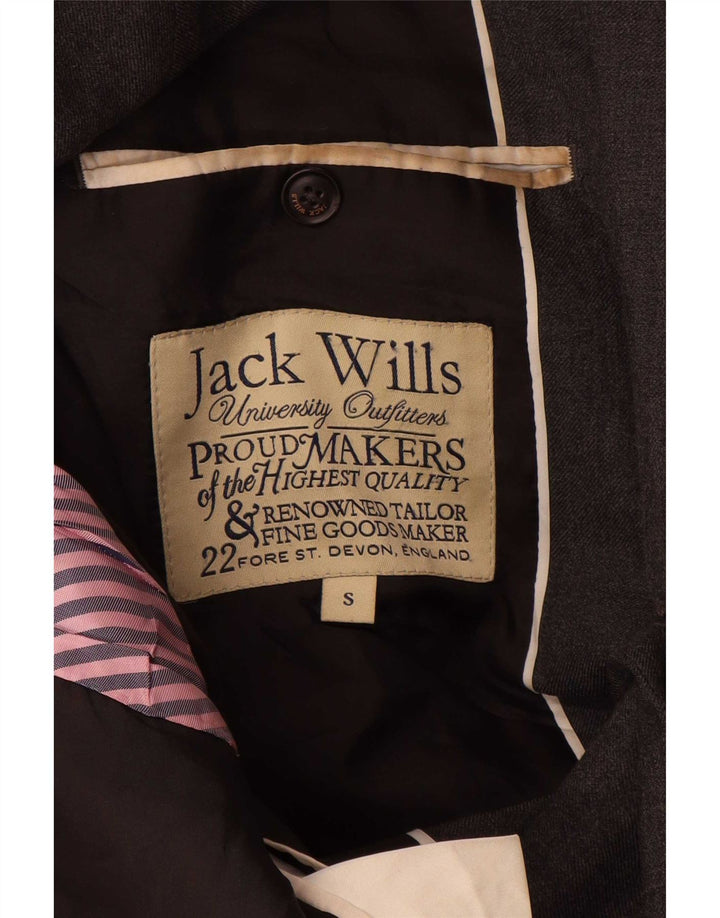Męska marynarka zapinana na 2 guziki Jack Wills UK 36, mała, szara wełna