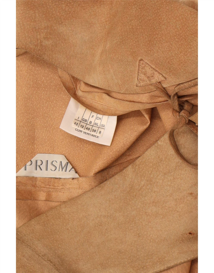 Zamszowa kamizelka damska Prisma UK 12 Średniobrązowa skóra