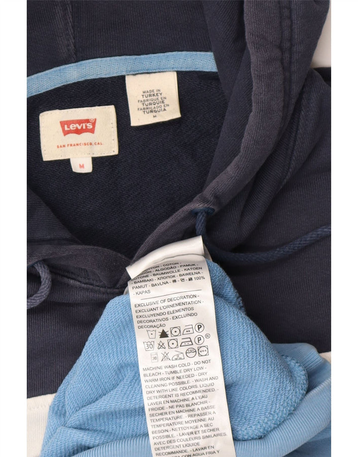 Męski sweter z kapturem Levi's z grafiką, średni granatowy, bawełniany blok kolorów