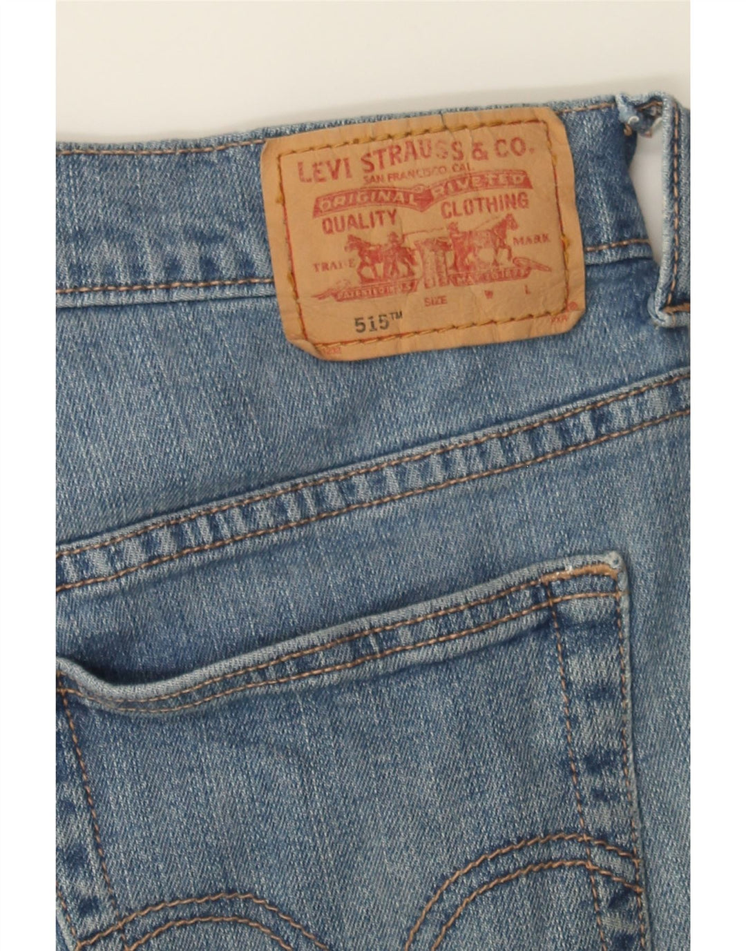 LEVI'S Womens 515 High Waist Denim Hot Pants W30 Medium Blue Cotton Vintage Levi's and Second-Hand Levi's from Messina Hembry 
