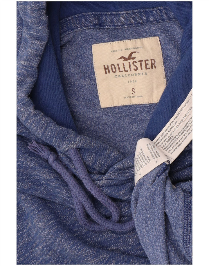 HOLLISTER Męski sweter z kapturem, mały, niebieski, bawełniany w cętki