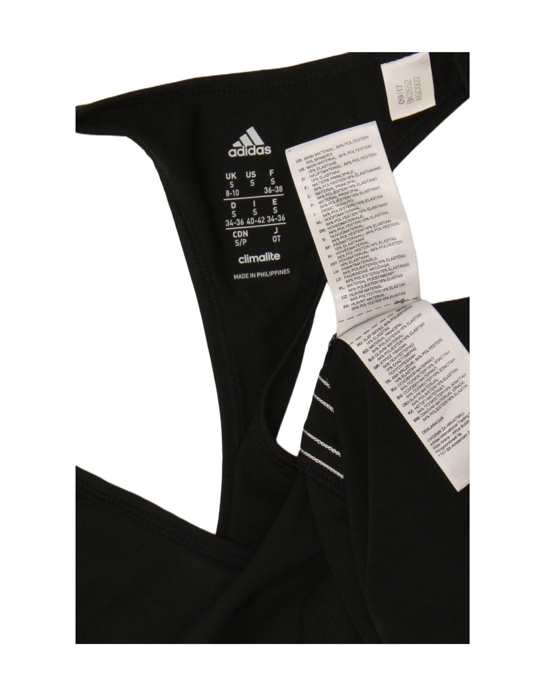 Damska kamizelka Adidas Climalite Top UK 8/10 Mały czarny poliester