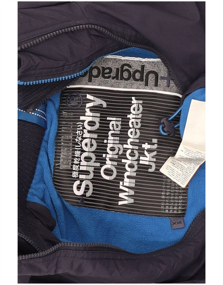 Męska kurtka wiatrówka z kapturem Superdry UK 34 XS Granatowy poliester