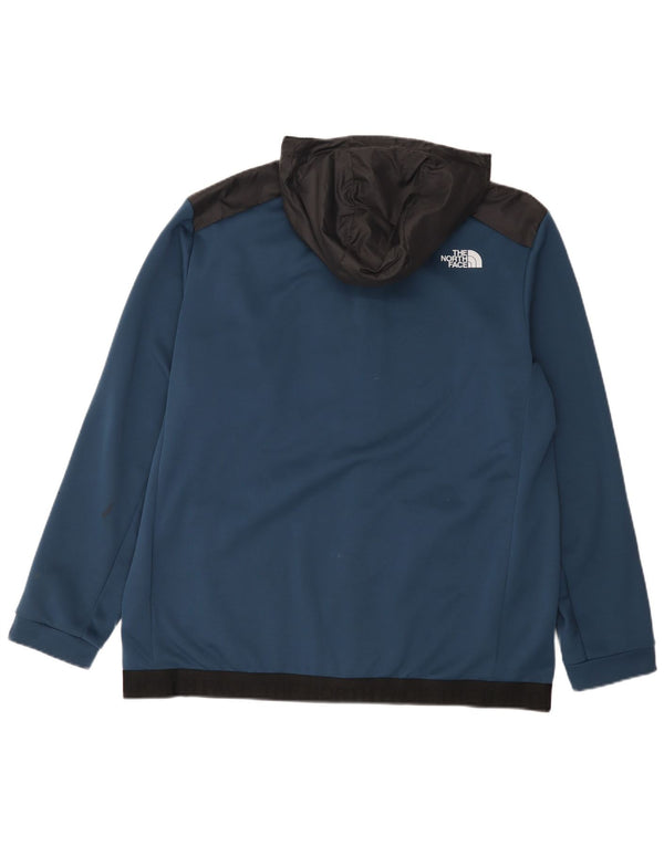 Męski sweter z kapturem i zamkiem The North Face XL, granatowy, z blokami kolorów, poliester