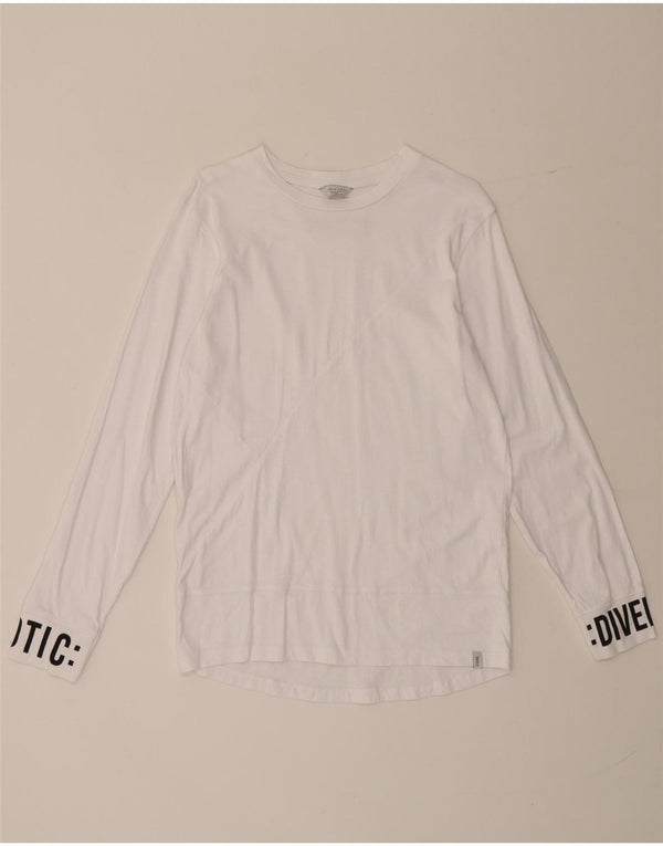 Męski top graficzny Jack & Jones z długim rękawem, mały, biały