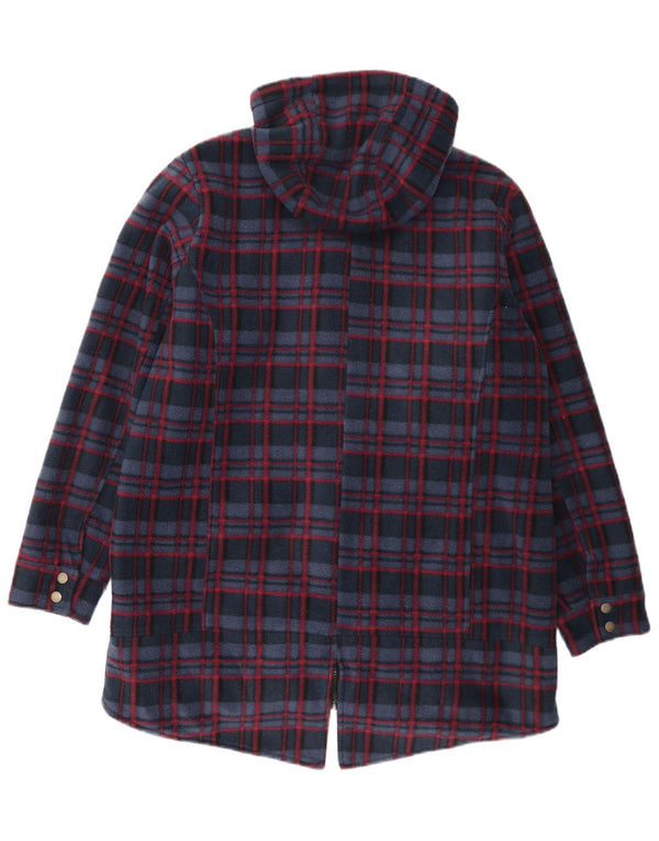Damska kurtka parka z kapturem Cotton Traders UK 16 w dużą granatową kratkę
