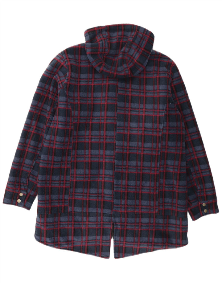 Damska kurtka parka z kapturem Cotton Traders UK 16 w dużą granatową kratkę