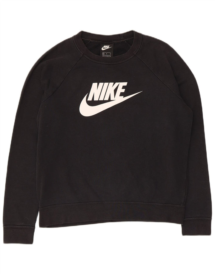Damska bluza z grafiką Nike, UK 14, średnia czarna bawełna