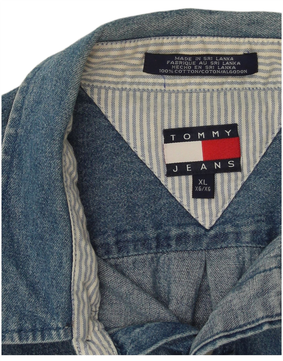 Męska koszula dżinsowa Tommy Hilfiger XL, niebieska, bawełniana