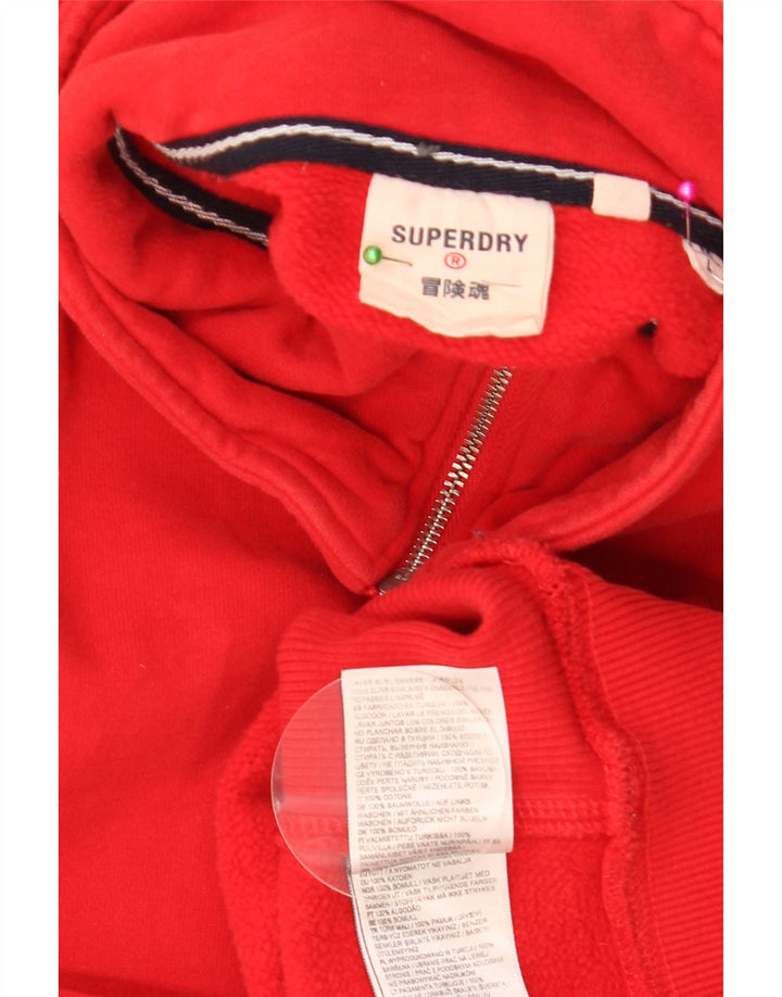 Męski sweter Superdry z zamkiem błyskawicznym, duży, czerwony, bawełniany