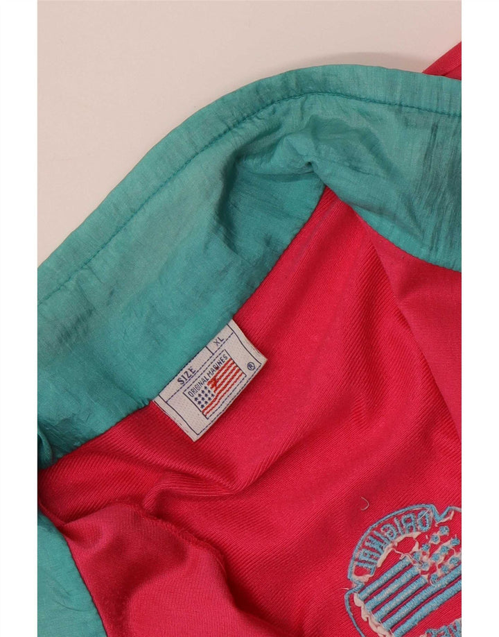 Vintage męska kurtka dresowa XL wielobarwny poliester z blokami kolorów