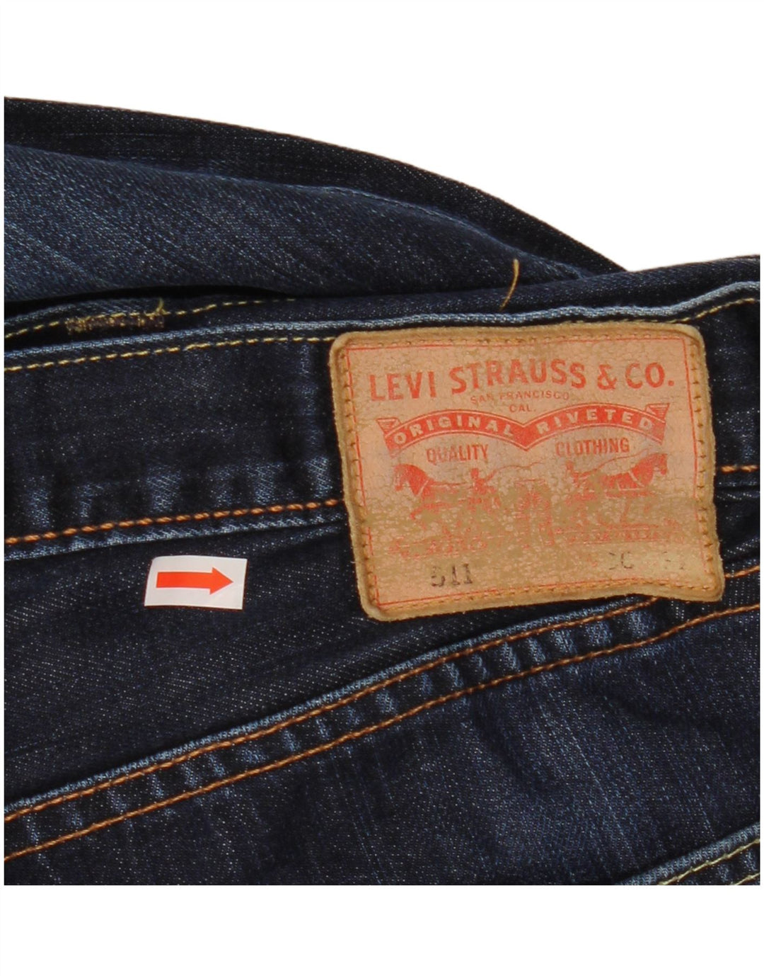 Męskie jeansy LEVI'S 511 Slim W32 L30 Granatowa bawełna