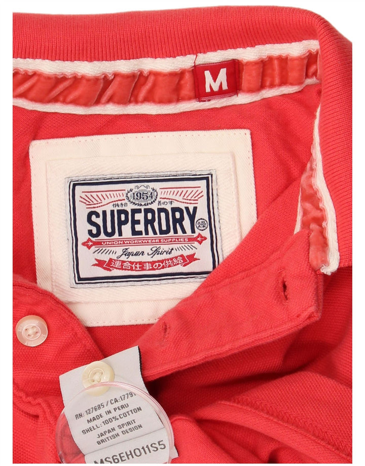 Męska koszulka polo SUPERDRY, średnia czerwona, bawełniana