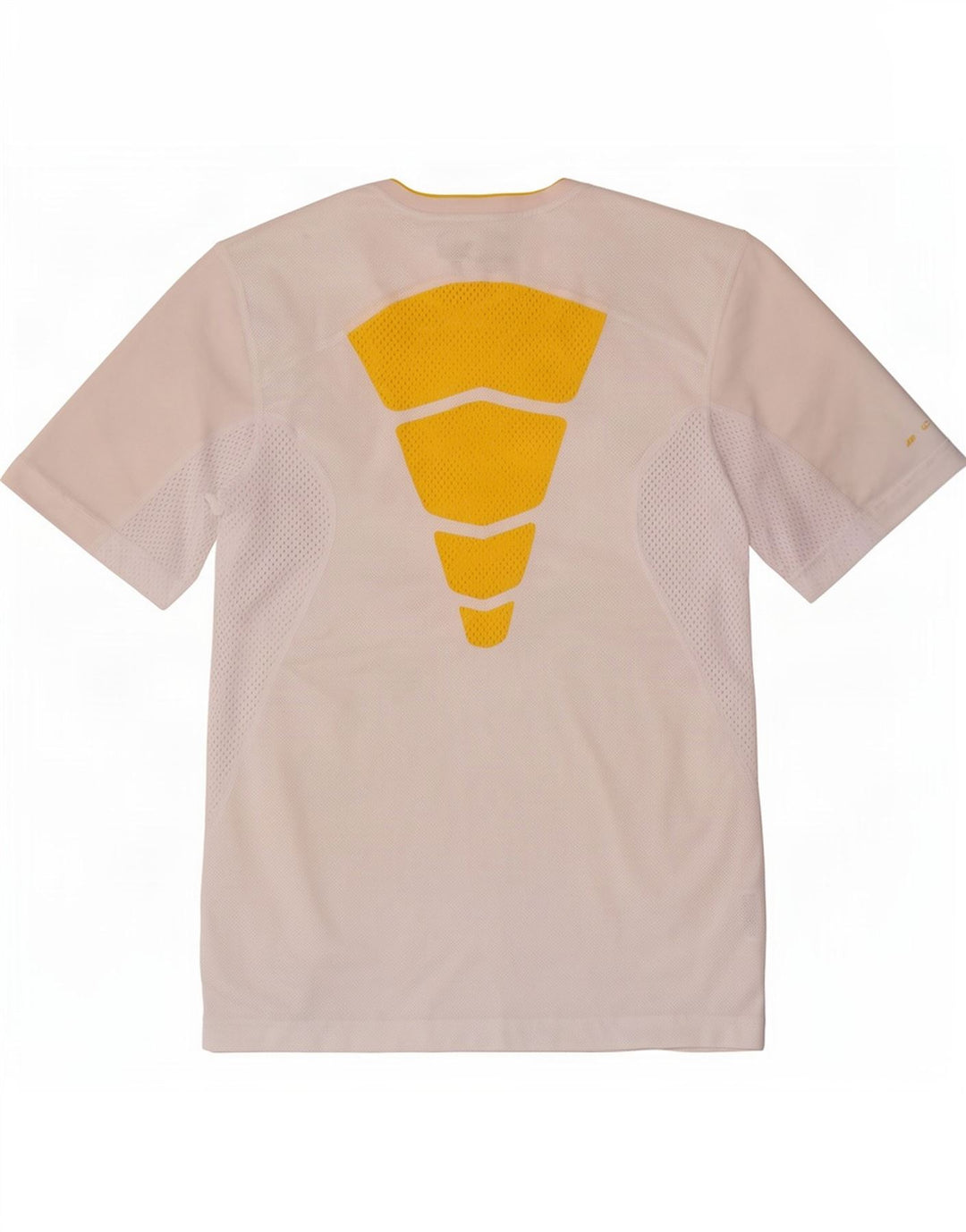 Męski T-shirt Nike Dri Fit, mały, biały, poliestrowy blok kolorów