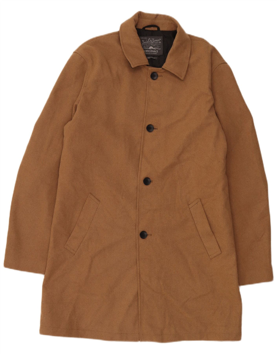 Płaszcz męski Jack & Jones UK 42 XL, brązowa wełna
