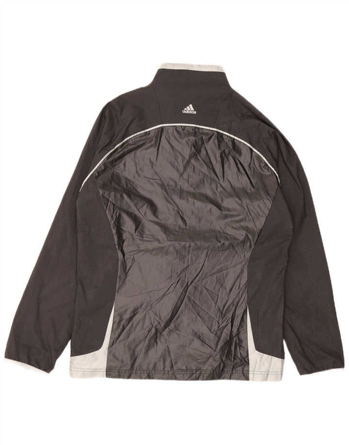 Męska kurtka przeciwdeszczowa Adidas UK 42 XL Czarny poliester z blokami kolorów