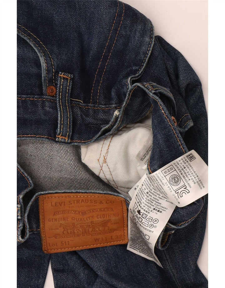 Męskie jeansy Levi's 511 Slim W31 L32 Granatowa bawełna