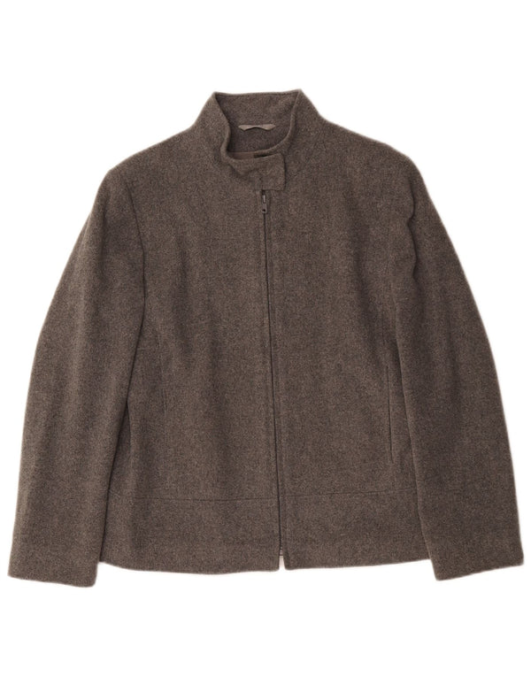 Marks & Spencer Damska kurtka bomberka oversize UK 10, mała, szara wełna