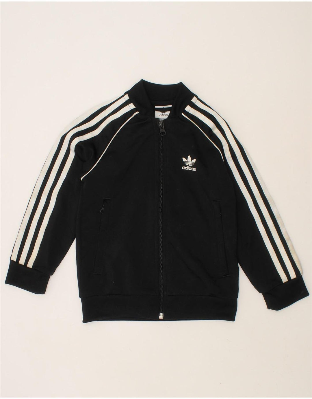 ADIDAS Boys Tracksuit Top Jacket 4-5 Years Black Polyester Vintage Adidas and Second-Hand Adidas from Messina Hembry 