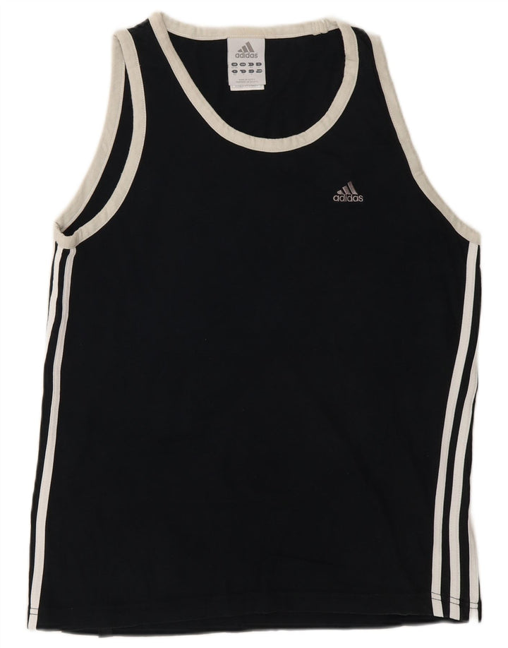Top męski ADIDAS z kamizelką UK 34/36, mały, czarny, bawełniany