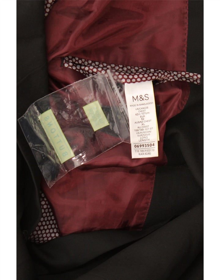 Marks & Spencer Męska marynarka zapinana na 2 guziki, UK 42 XL, czarna