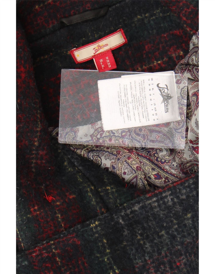 JOE BROWNS Dwurzędowy płaszcz damski UK 10 w małą wielobarwną kratkę