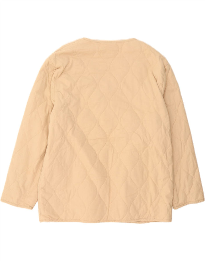 TOPSHOP Womens Oversized Quilted Jacket UK 14 Medium Beige Cotton Vintage Topshop and Second-Hand Topshop from Messina Hembry 