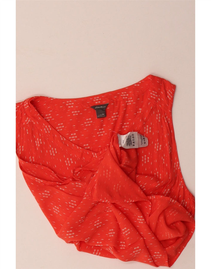 Bluzka damska Eddie Bauer Top UK 14 Średni pomarańczowy geometryczny Rayon