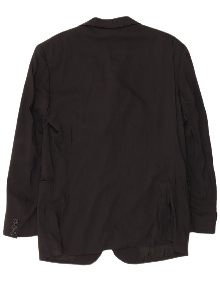 BIKKEMBERGS Męska marynarka zapinana na 2 guziki IT 50, duża, czarna wiskoza