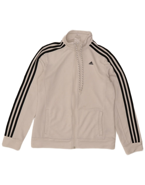 Damska kurtka dresowa Adidas UK 16/18, duża, biała, poliestrowa