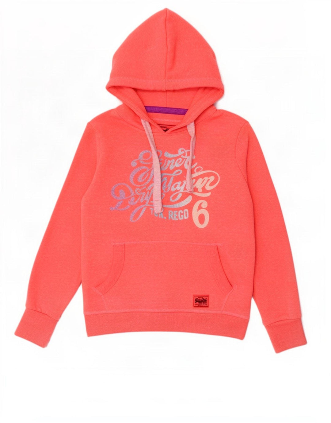 Damski sweter z kapturem Superdry, UK 14, średni różowy poliester