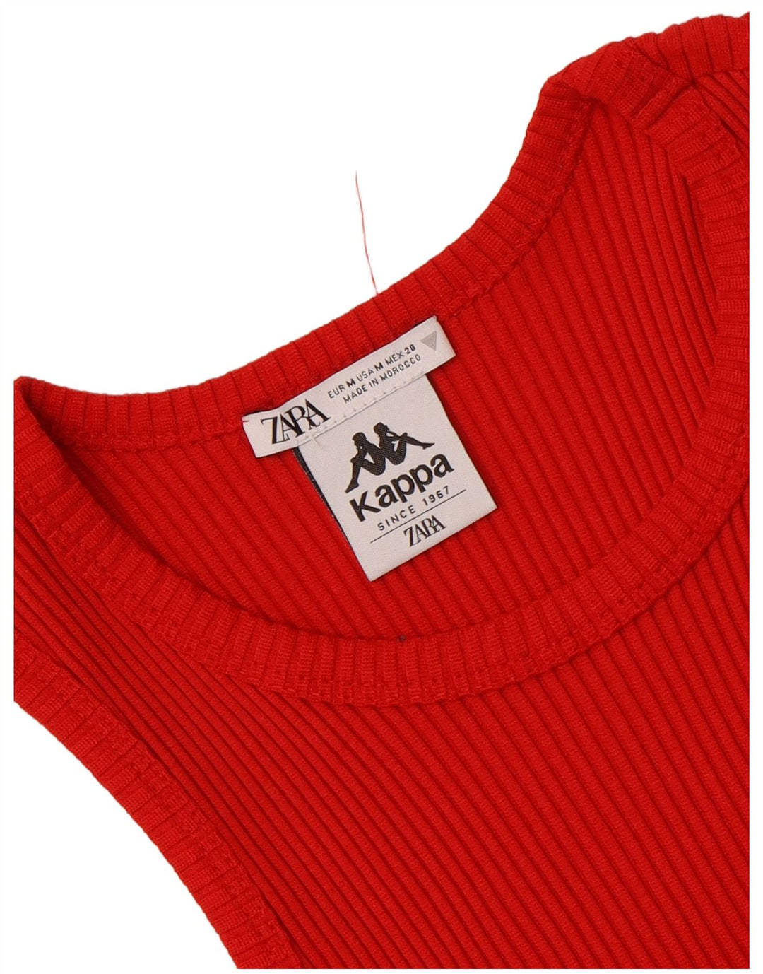 Damski krótki top Zara X Kappa UK 12, średni czerwony